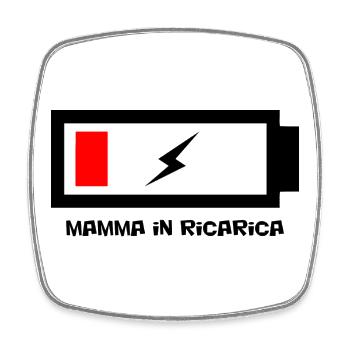 Mom charging do not disturb - Square fridge magnet - white - Front