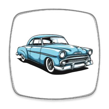 Design de voiture rétro nostalgique - Magnet carré - blanc - Devant