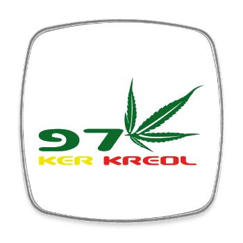 Design Cannabis Leaf Afrique - Magnet carré - blanc - Devant