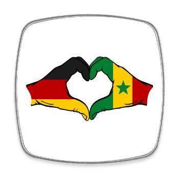 Drapeau de l'Allemagne et du Sénégal en forme de cœur - Magnet carré - blanc - Devant