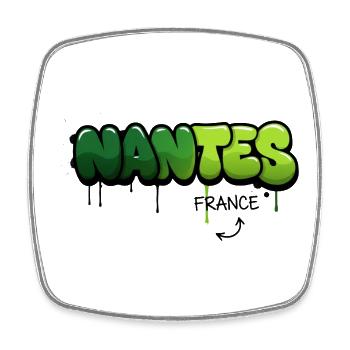 Nantes Graffiti Kunst Design - Viereckiger Kühlschrankmagnet - Weiß - Vorne