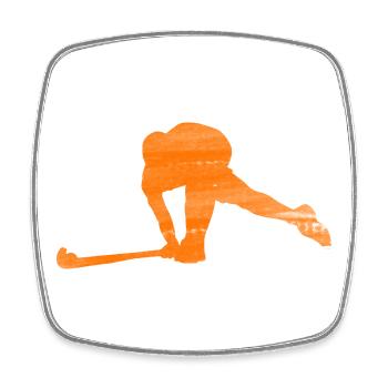 Hockey Niederlande Holland - Viereckiger Kühlschrankmagnet - Weiß - Vorne