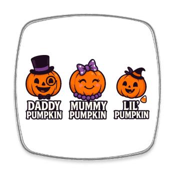 Papa Citrouille Momie Citrouille Lil' Citrouille Famille - Magnet carré - blanc - Devant
