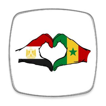 Cœur de l’Égypte et du Sénégal Drapeaux - Magnet carré - blanc - Devant
