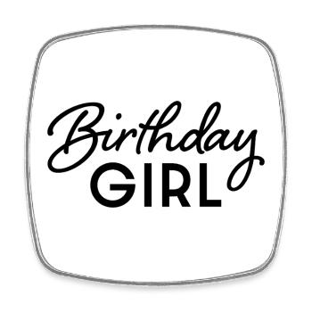fille d’anniversaire - Magnet carré - blanc - Devant