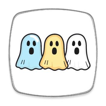 Ghosts Halloween Équipe drôle - Magnet carré - blanc - Devant
