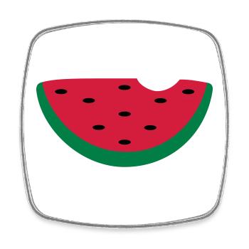 Melone - Viereckiger Kühlschrankmagnet - Weiß - Vorne