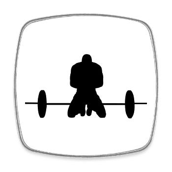 Weightlifting Barbell Fitness Gift - Square fridge magnet - white - Front