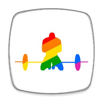buntes Gewichtheben Geschenk - Viereckiger Kühlschrankmagnet - Weiß - Vorne