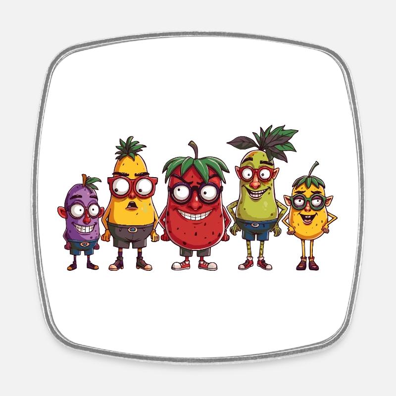 Obst - Viereckiger Kühlschrankmagnet - Weiß
