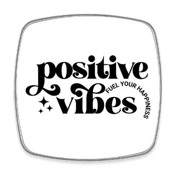 Positive Vibes machen glücklich - Viereckiger Kühlschrankmagnet - Weiß - Vorne