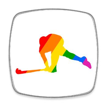 Rainbow Field Hockey Player - Viereckiger Kühlschrankmagnet - Weiß - Vorne