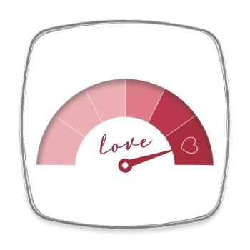 Love Meter – Liebe auf Vollgas - Viereckiger Kühlschrankmagnet - Weiß - Vorne