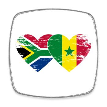 Südafrika Senegal Flagge Herz used - Viereckiger Kühlschrankmagnet - Weiß - Vorne