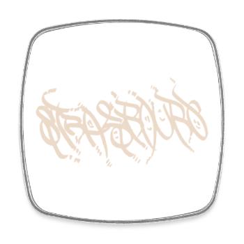 Urbanes Strassburg Graffiti T-Shirt - Viereckiger Kühlschrankmagnet - Weiß - Vorne
