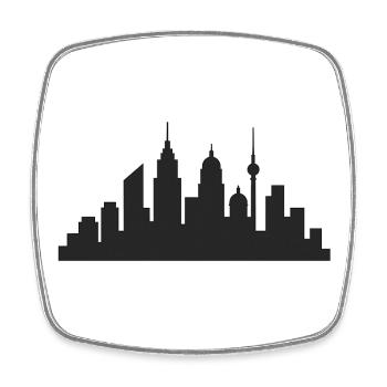 Night City Skyline Skyline - Square fridge magnet - white - Front