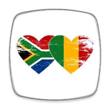 Afrique du Sud Mali Drapeau Coeur Utilisé - Magnet carré - blanc - Devant