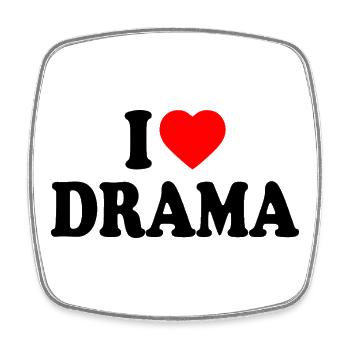 I Love Drama - Square fridge magnet - white - Front