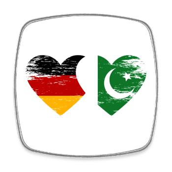 Deutschland Pakistan Flagge Herz used - Viereckiger Kühlschrankmagnet - Weiß - Vorne