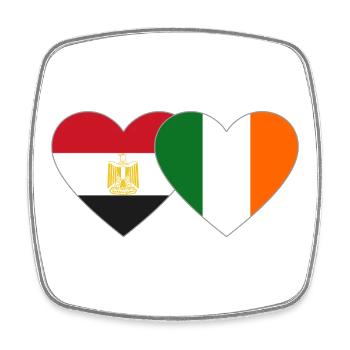 Ägypten Irland Flagge Herz - Viereckiger Kühlschrankmagnet - Weiß - Vorne