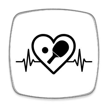 Table tennis heart - Square fridge magnet - white - Front