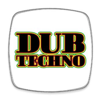 Dub Techno Neon Retro - Square fridge magnet - white - Front