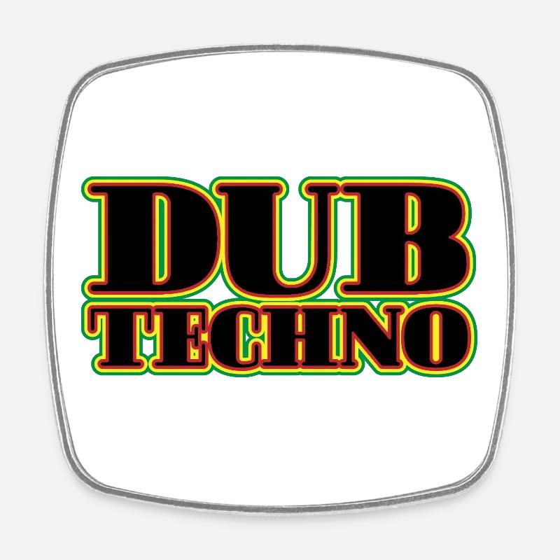Dub Techno Neon Retro - Viereckiger Kühlschrankmagnet - Weiß