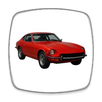 Roter Vintage-Sportwagen - Viereckiger Kühlschrankmagnet - Weiß - Vorne