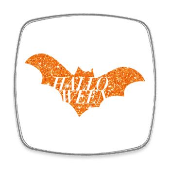 Silhouette de chauve-souris scintillante orange d’Halloween - Magnet carré - blanc - Devant