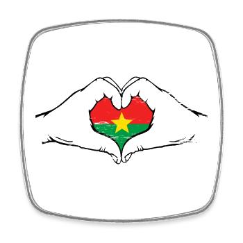 Burkina Faso flag used - Square fridge magnet - white - Front