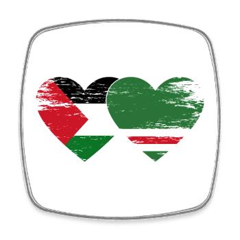 Palestine Tchétchénie Drapeau Coeur Utilisé - Magnet carré - blanc - Devant