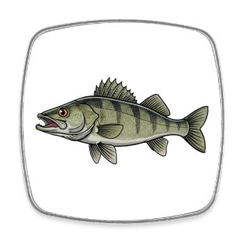 Zander Predator Fishing - Square fridge magnet - white - Front