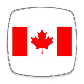 Drapeau Canadien Rouge Stylisé - Magnet carré - blanc - Devant