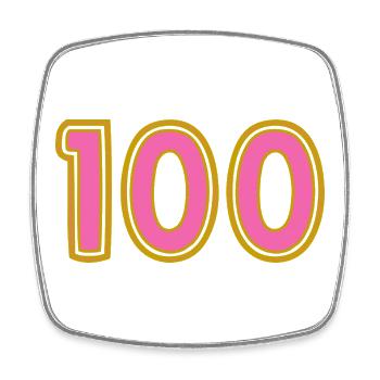 100. 100 JAHRE. 100-JÄHRIGES JUBILÄUM. GEBURTSTAG 100 - Viereckiger Kühlschrankmagnet - Weiß - Vorne