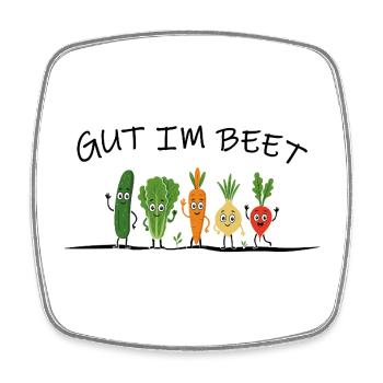 Good in the Bed – Funny Saying Vegetable Garden Veggie - Square fridge magnet - white - Front