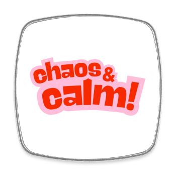 Chaos & Calme : Design de contraste - Magnet carré - blanc - Devant