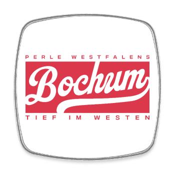 Bochum Retro Schriftzug - Viereckiger Kühlschrankmagnet - Weiß - Vorne