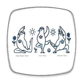 Drei Pinguine im Yoga Boho Peace - Viereckiger Kühlschrankmagnet - Weiß - Vorne