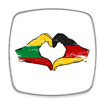 Lituanie Allemagne drapeau mains forme de coeur utilisé - Magnet carré - blanc - Devant