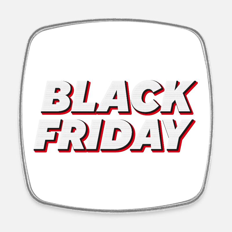 Bold Black Friday Text - Viereckiger Kühlschrankmagnet - Weiß