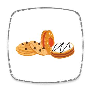 many Cookies | Biscuit heaps - Square fridge magnet - white - Front