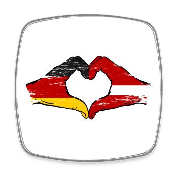 Deutschland Lettland Flagge Hände Herzform used - Viereckiger Kühlschrankmagnet - Weiß - Vorne