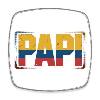  Papi Kolumbien Flagge – Geschenk für - Viereckiger Kühlschrankmagnet - Weiß - Vorne