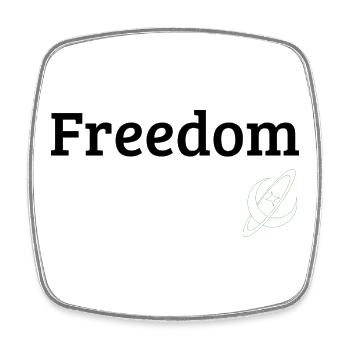 Freedom - Viereckiger Kühlschrankmagnet - Weiß - Vorne