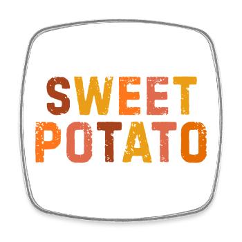 Sweet Potato Grouchy  - Viereckiger Kühlschrankmagnet - Weiß - Vorne