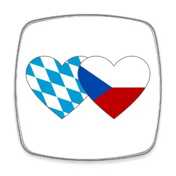 Bavaria Czech Republic Heart Association - Square fridge magnet - white - Front
