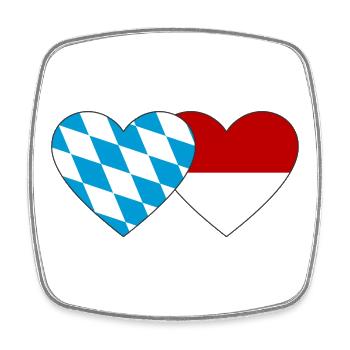 Bayern Indonesien Flagge Herz - Viereckiger Kühlschrankmagnet - Weiß - Vorne