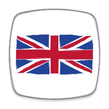 Grunge Union Jack Flag Art - Square fridge magnet - white - Front