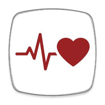 Heartbeat ECG | Love for Medicine Symbol - Square fridge magnet - white - Front