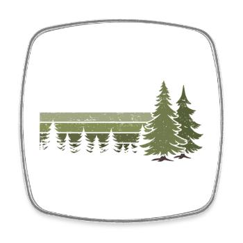Forest Trees Nature Nature Lover Wilderness Conifer - Square fridge magnet - white - Front